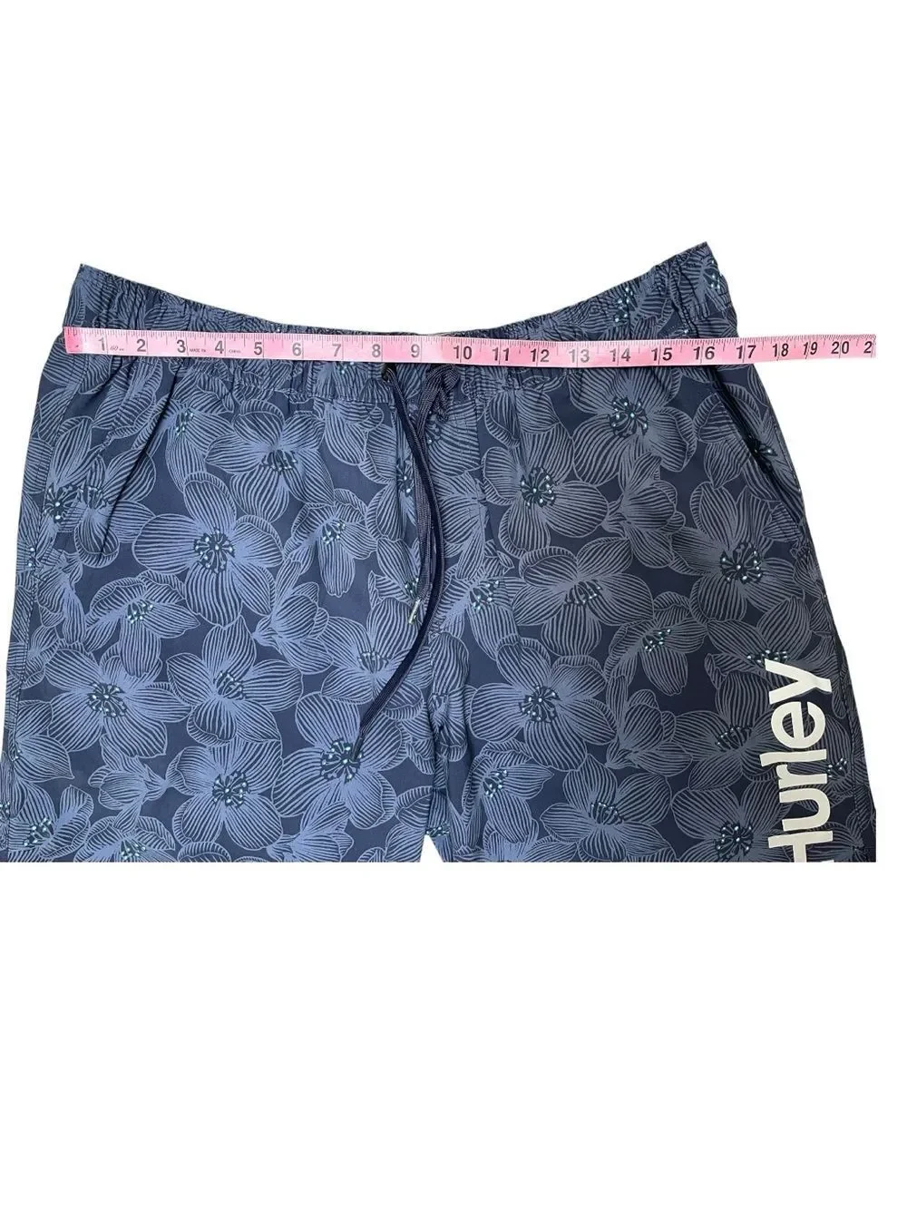 Hurley Phantom Floral Board Shorts XL Blue Hybrid Swim Trunks Lined Drawstring
